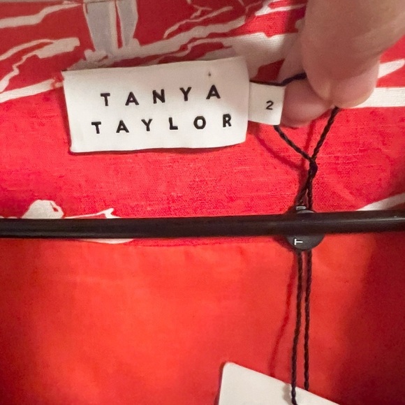 NWT TANYA TAYLOR ALDA LINEN-BLEND WRAP DRESS size 2 - Picture 5 of 12